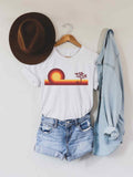 Retro 70s Desert Horizon Sunset Graphic Tee