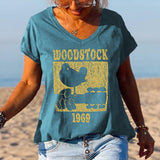 Bird And Guitar Music Woodstock Women Tee