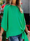 Solid Tie Hem Top