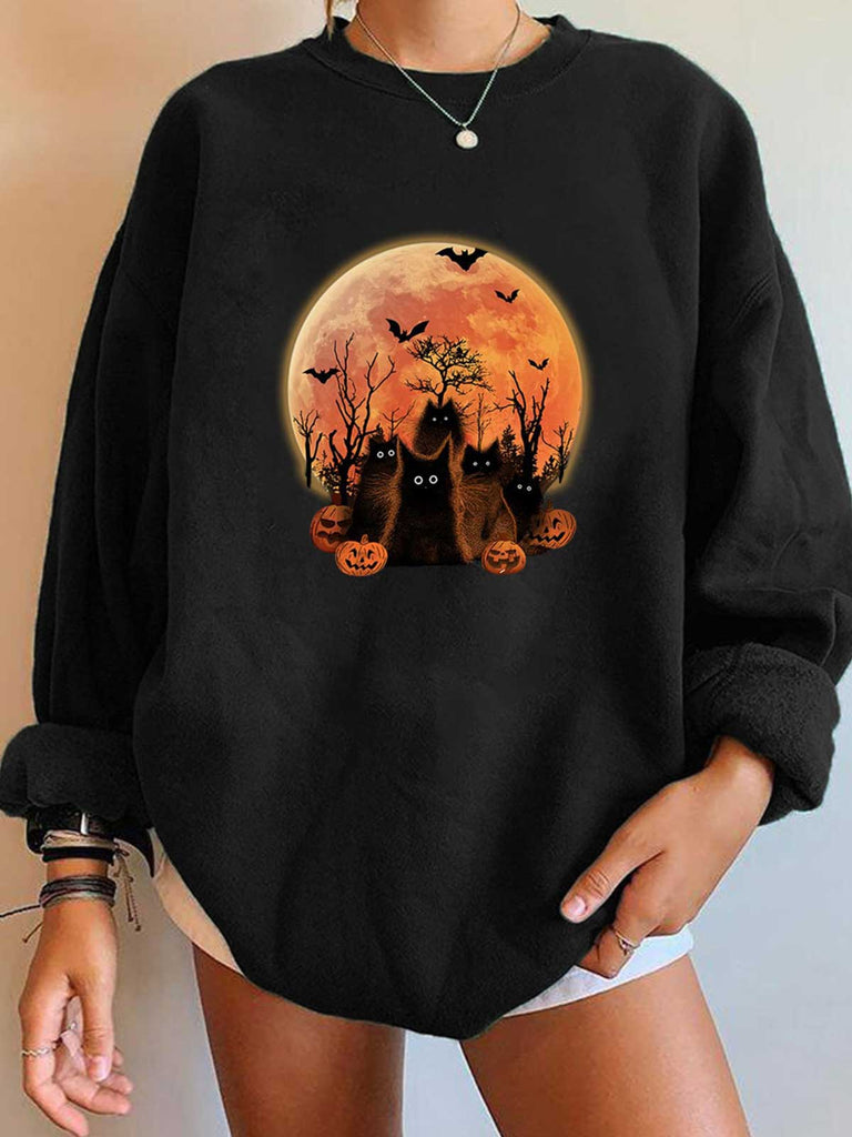 Halloween Black Cat Sweatshirt