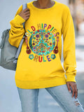 Old Hippies Rule Women Graphic Crew Sweatshirt