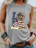 Women's Love Dog America Print Tank Top