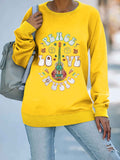 Floral Guitar Peace Love Music Crew Sweatshirt