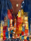 Button Up Graphic Casual Shirt