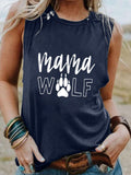 Women's Mama Wolf Cotton Tank Top