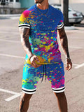 Men's Mulitcolor Short-Sleeved Suit