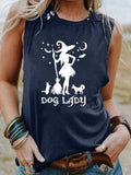 Women's Dog Lady Cotton Tank Top