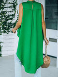 Plain Sleeveless Dip Hem Top