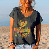 Sand Painting Music Bird Assistant Woodstock Women Tee