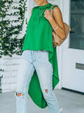 Plain Sleeveless Dip Hem Top