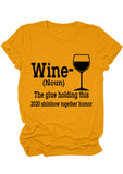Red Wine Glass Print Top