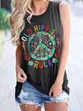 Old Hippies Rule Women Graphic Tank Top