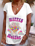 Hippie Animal Head Rainbow Color Sunglasses Printed Graphic Tees