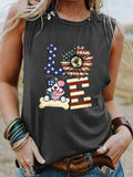 Women's Love Dog America Print Tank Top