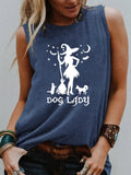 Women's Dog Lady Cotton Tank Top