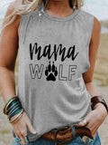 Women's Mama Wolf Cotton Tank Top