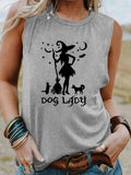 Women's Dog Lady Cotton Tank Top