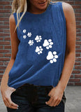 Women's Dog Paw Print Cotton Tank Top