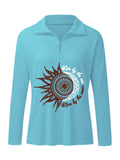Sun Flower Zipper Sweatshirt
