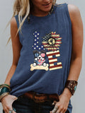 Women's Love Dog America Print Tank Top