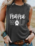 Women's Mama Wolf Cotton Tank Top