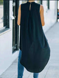 Plain Sleeveless Dip Hem Top