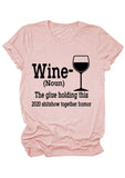 Red Wine Glass Print Top