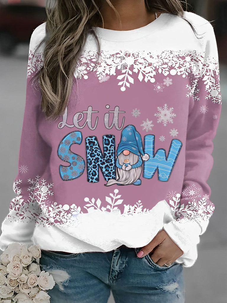 Let It Snow Snowflake Long Sleeve Sweatshirt