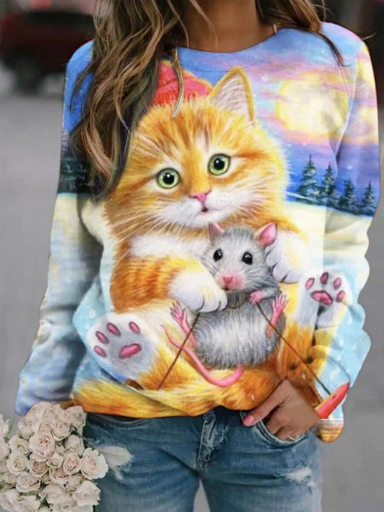 Animal Print Gradient Sweatshirt