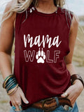 Women's Mama Wolf Cotton Tank Top