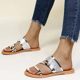 Chic Shiny Flat Slippers