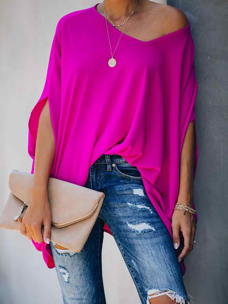 V Neck Oversized Casual Top
