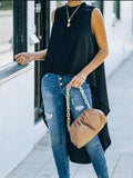 Plain Sleeveless Dip Hem Top