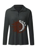 Sun Flower Zipper Sweatshirt
