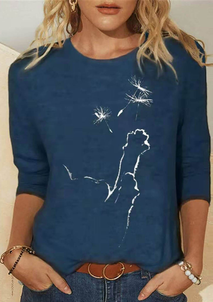 Cat Light And Shadow Print Top