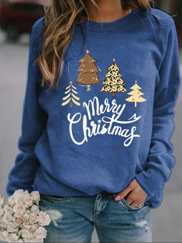 Christmas Tree Letter Print Sweatshirt