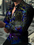 Floral Printed Lapel Men's Shirt