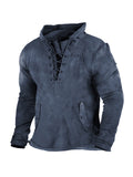 Retro Solid Color Outdoor Henley Tactical Sweatshirt