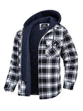 Flannel Jacket with Removable Hood Plaid Quilted Lining