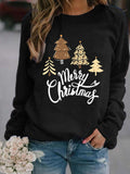 Christmas Tree Letter Print Sweatshirt
