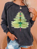 Dragonfly Christmas Tree Print Sweatshirt