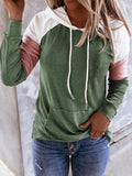 Color Matching Hooded Sweatshirt