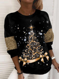 Christmas Tree Print Pullover 🎄✨