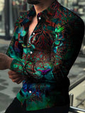 Floral Printed Lapel Men's Shirt