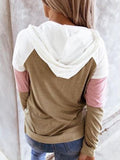 Color Matching Hooded Sweatshirt
