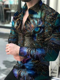 Floral Printed Lapel Men's Shirt
