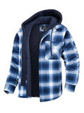 Flannel Jacket with Removable Hood Plaid Quilted Lining