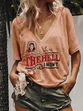 The Hell I Won't Pink V-Neck T-Shirt