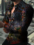 Floral Printed Lapel Men's Shirt