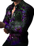 Floral Printed Lapel Men's Shirt